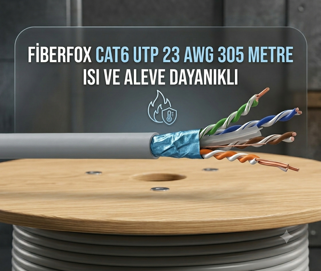  Fiberfox CAT6 UTP 23 AWG TAM BAKIR